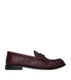 Saint Laurent Leather Le Loafers In Burgundy