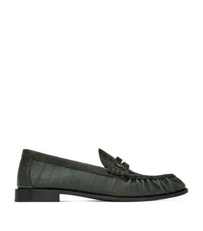 Saint Laurent Leather Le Loafers In Black