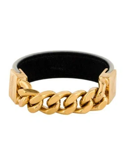 Pre-owned Saint Laurent Leather Link Bracelet, 6"