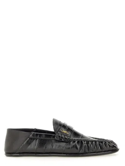 Saint Laurent Leather Loafer In Black