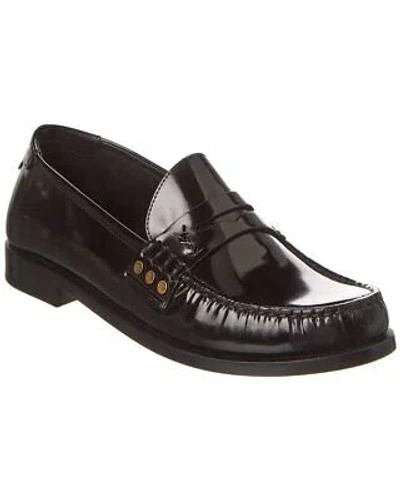 Pre-owned Saint Laurent Leather Loafer Men's In Black