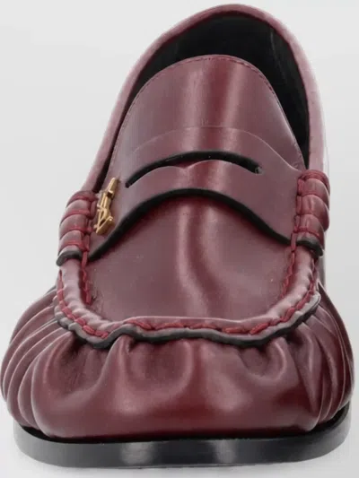 Saint Laurent Leather Loafers In Blue