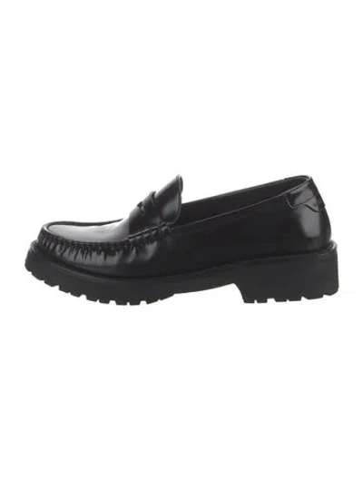 Pre-owned Saint Laurent Leather Loafers In Black
