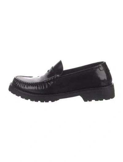 Pre-owned Saint Laurent Leather Loafers In Black