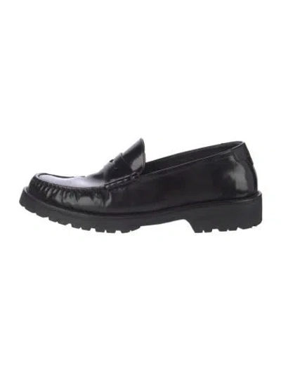 Pre-owned Saint Laurent Leather Loafers In Black