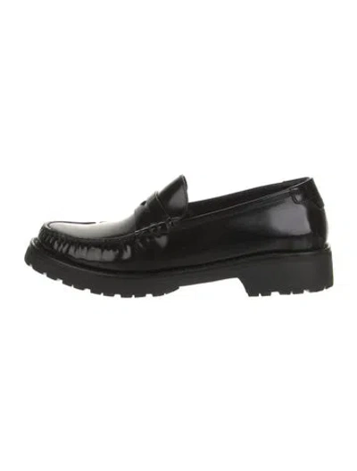 Pre-owned Saint Laurent Leather Loafers In Black