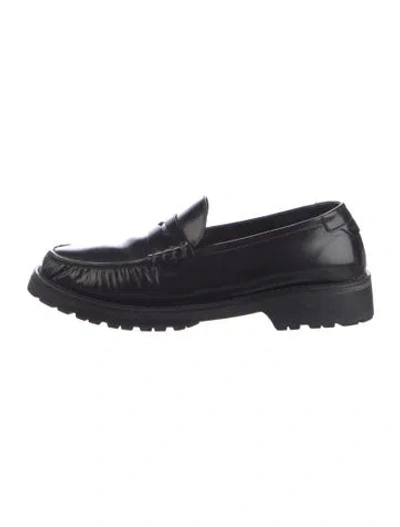 Pre-owned Saint Laurent Leather Loafers In Black