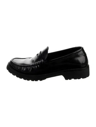 Pre-owned Saint Laurent Leather Loafers In Black