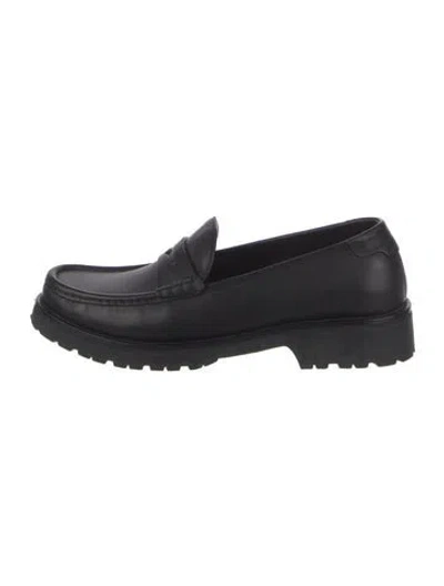 Pre-owned Saint Laurent Leather Loafers In Black