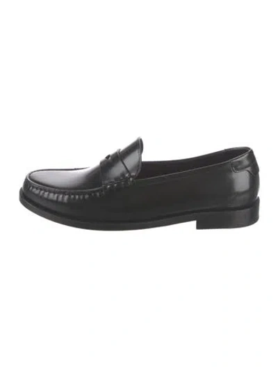 Pre-owned Saint Laurent Leather Loafers In Black