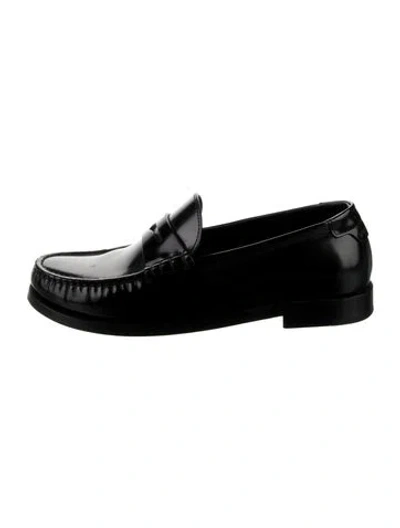 Pre-owned Saint Laurent Leather Loafers In Black