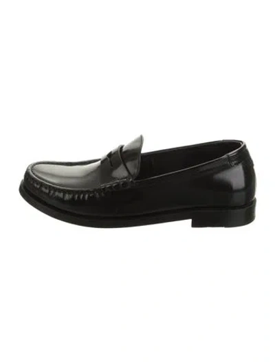 Pre-owned Saint Laurent Leather Loafers In Black