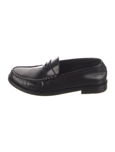 Pre-owned Saint Laurent Leather Loafers In Black
