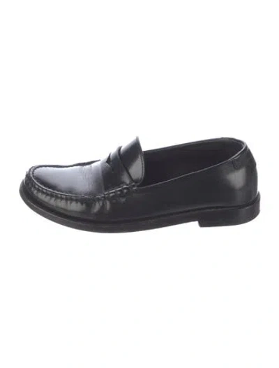 Pre-owned Saint Laurent Leather Loafers In Black