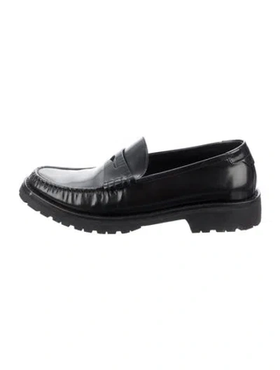 Pre-owned Saint Laurent Leather Loafers In Black