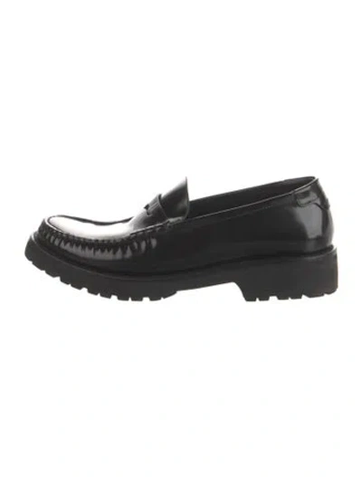 Pre-owned Saint Laurent Leather Loafers In Black