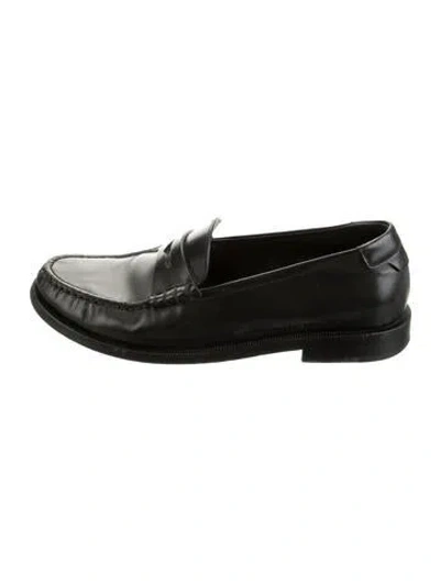 Pre-owned Saint Laurent Leather Loafers In Green