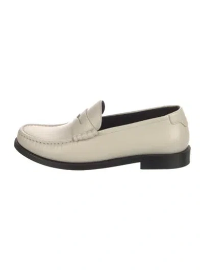 Pre-owned Saint Laurent Leather Loafers In Neutral