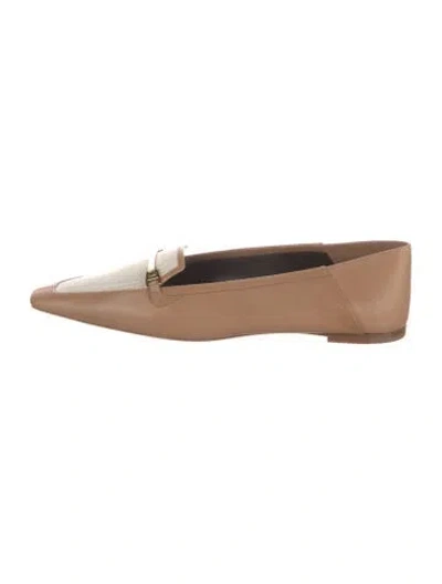 Pre-owned Saint Laurent Leather Loafers In Neutral