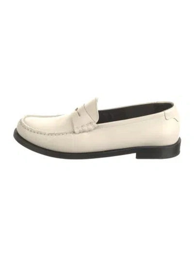Pre-owned Saint Laurent Leather Loafers In Neutral