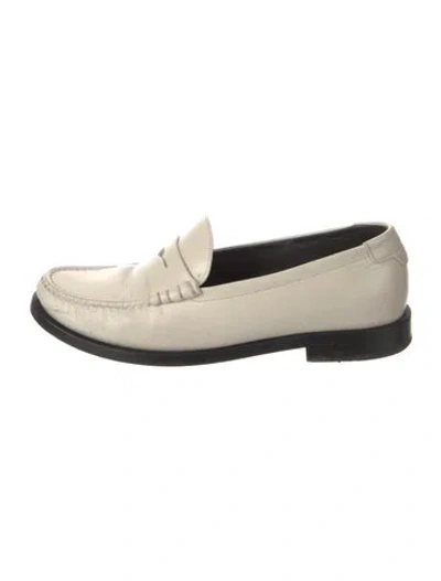 Pre-owned Saint Laurent Leather Loafers In Neutral