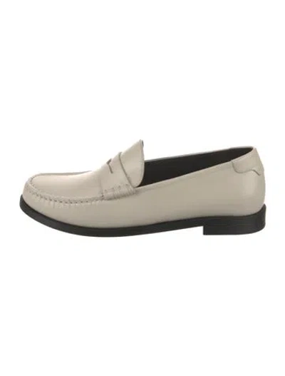 Pre-owned Saint Laurent Leather Loafers In Neutral