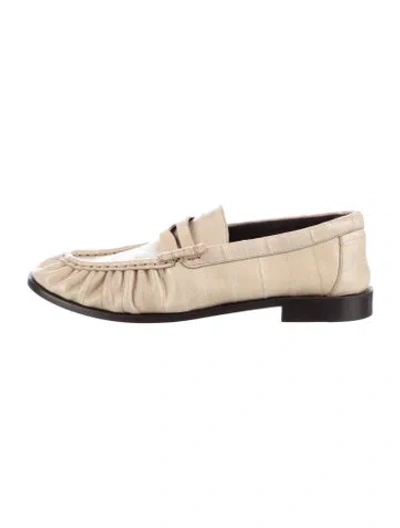 Pre-owned Saint Laurent Leather Loafers In Neutral