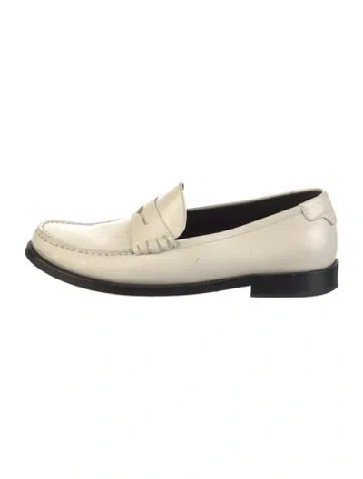 Pre-owned Saint Laurent Leather Loafers In Neutral