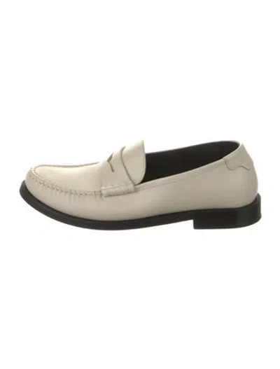 Pre-owned Saint Laurent Leather Loafers In Neutral