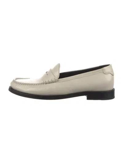 Pre-owned Saint Laurent Leather Loafers In Neutral
