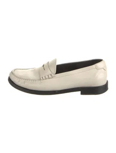 Pre-owned Saint Laurent Leather Loafers In Neutral