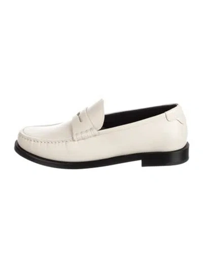 Pre-owned Saint Laurent Leather Loafers In Neutral
