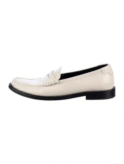 Pre-owned Saint Laurent Leather Loafers In Neutral