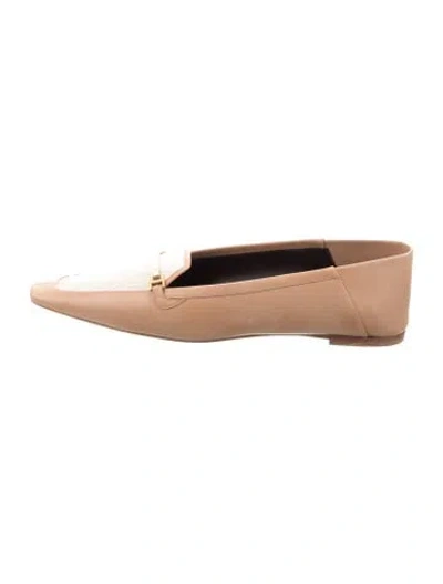 Pre-owned Saint Laurent Leather Loafers In Neutral