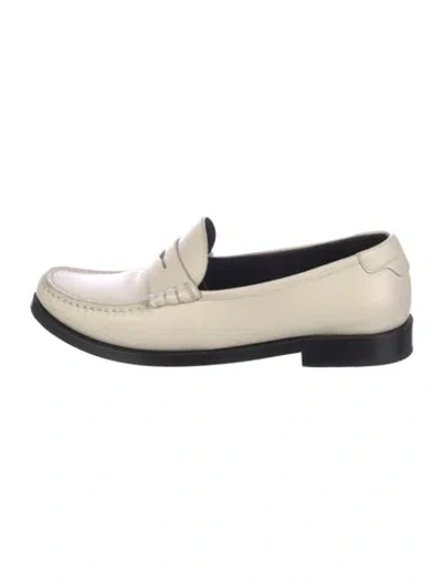 Pre-owned Saint Laurent Leather Loafers In Neutral