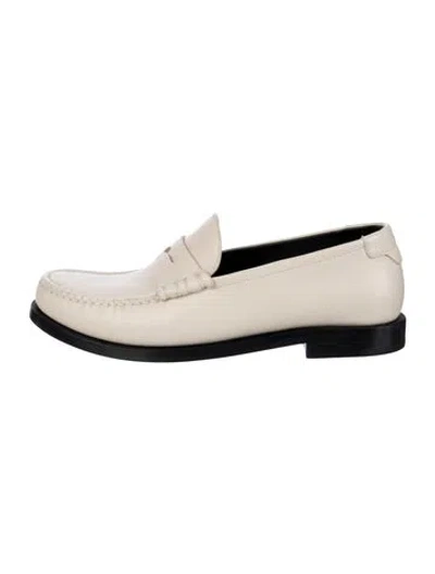 Pre-owned Saint Laurent Leather Loafers In Neutral