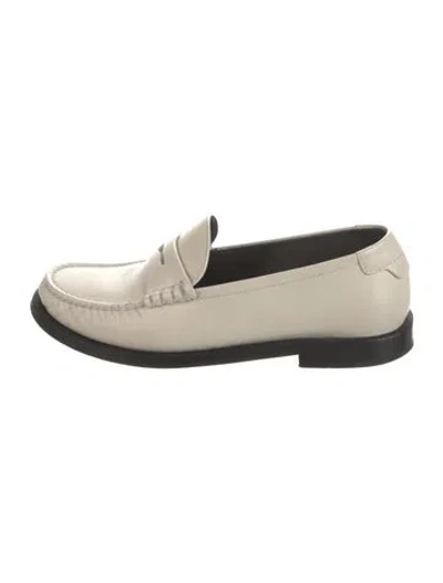 Pre-owned Saint Laurent Leather Loafers In Neutral