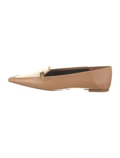 Pre-owned Saint Laurent Leather Loafers In Neutral