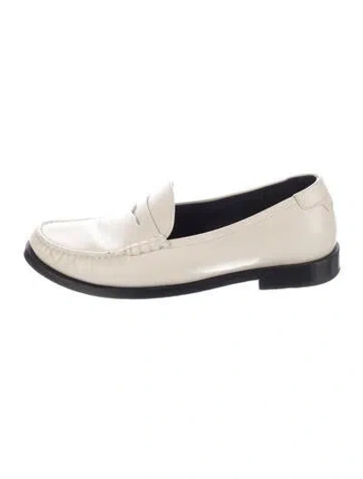 Pre-owned Saint Laurent Leather Loafers In Neutrals
