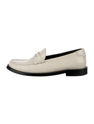 Pre-owned Saint Laurent Leather Loafers In Neutrals