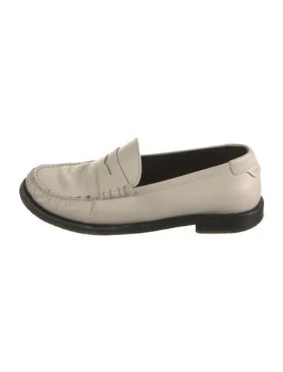 Pre-owned Saint Laurent Leather Loafers In Neutrals