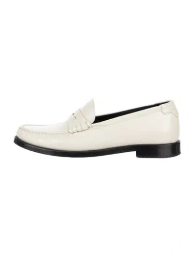Pre-owned Saint Laurent Leather Loafers In White
