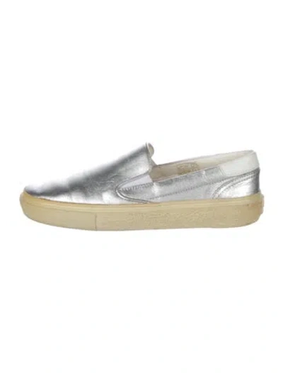 Pre-owned Saint Laurent Leather Loafers In White