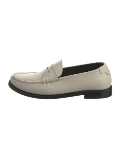 Pre-owned Saint Laurent Leather Loafers In White