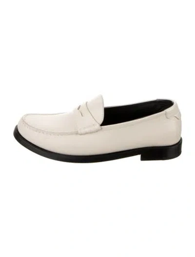 Pre-owned Saint Laurent Leather Loafers In White