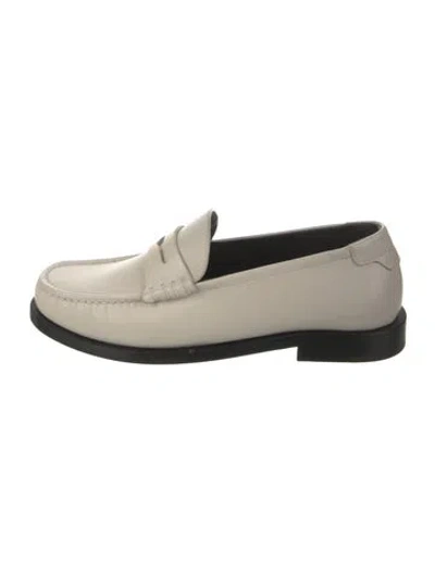 Pre-owned Saint Laurent Leather Loafers In White