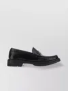 SAINT LAURENT LEATHER LOAFERS WITH GLOSSY FINISH AND MOC TOE