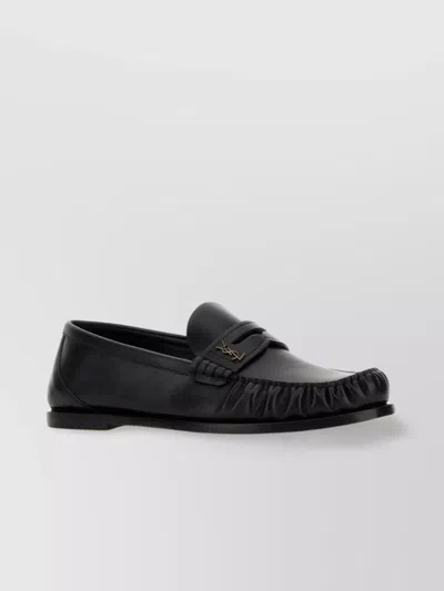 Saint Laurent Black Leather Loafers