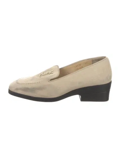 Pre-owned Saint Laurent Leather Loafers In Yellow