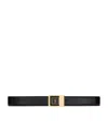 Saint Laurent 66 Buckle Belt Lacquered Leather In Black